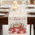 thumbnail image 3 of Table Runners 70 Inches Long Dress Scarves, Valentine's Day Farmhouse Coffee/Dining/Kitchen Table Decor, Holiday Table Runner, Eucalyptus Leaves Coffee Gifts Romantic Rustic 13x70 Inch, 3 of 9