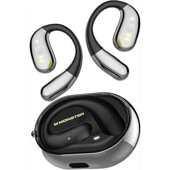 Monster Open Ear Headphones, Wireless Bluetooth Rotary Earphone, with Lanyard, Upgraded Bluetooth 5.4, Touch Control, 24h Long Battery Life, IPX5 Waterproof,Long-Lasting Wear Without Fatigue