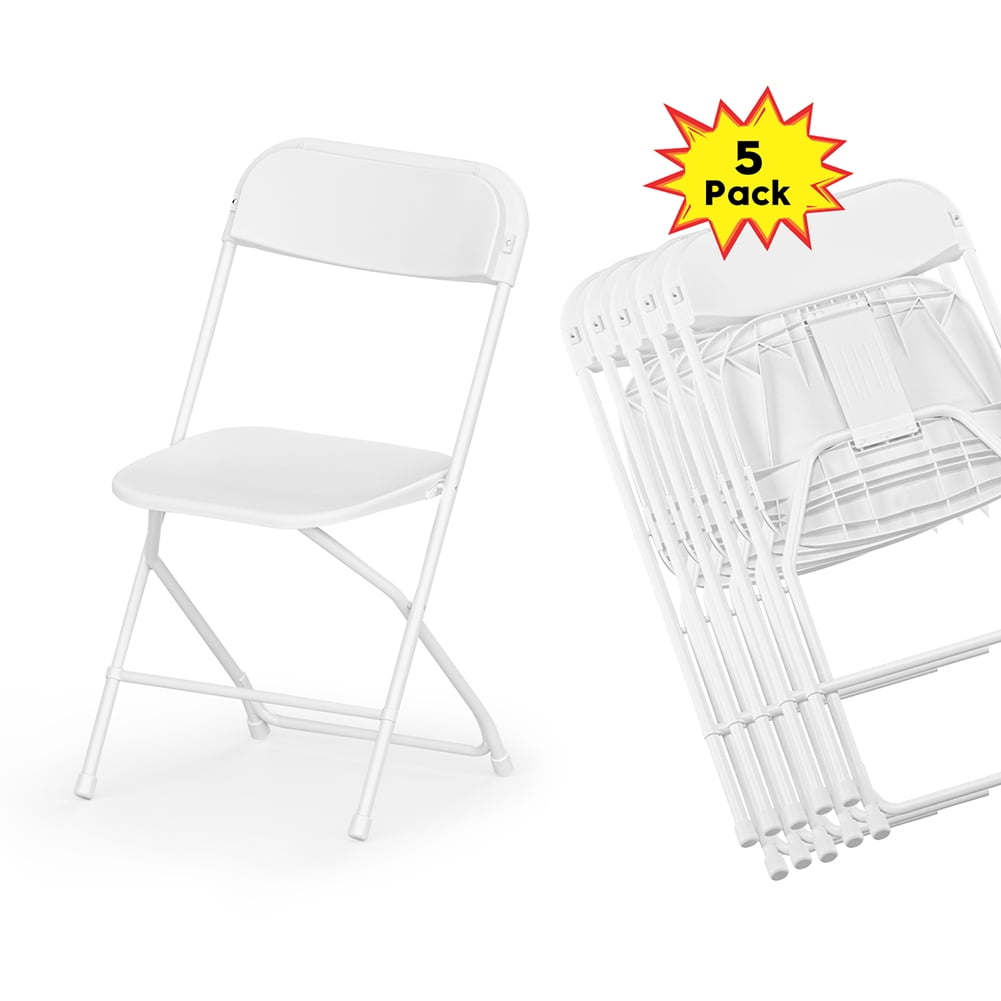 Kadyn 5 Pack Plastic Folding Chair, Modern Folding Stackable Chairs for Outdoor Patio Garden Wedding Party, White Folding Dininng Chairs for Office Kadyn 5 Pack Plastic Folding Chair, Modern Folding Stackable Chairs for Outdoor Patio Garden Wedding Party, White Folding Dininng Chairs for Office