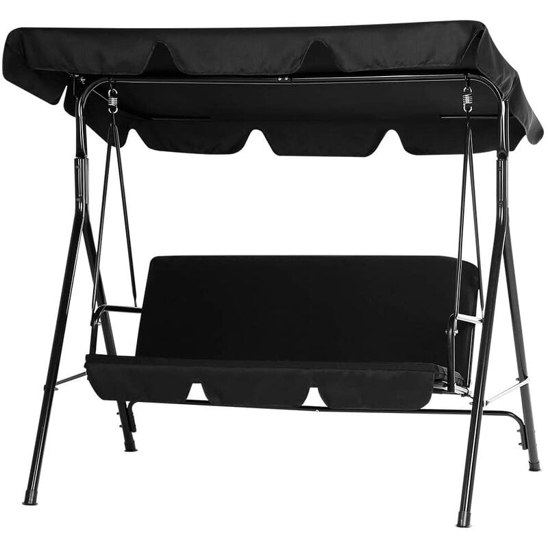 AECOJOY Stainless Steel Porch Swing Black