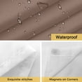 thumbnail image 4 of Pure Brown No Hook Shower Curtain with Snap in Liner, Simple Solid Color Double-Layer Waterproof Fabric Shower Curtains for Bathroom Hotel Bathtub, Mesh Top 48"x72", 4 of 9