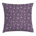 thumbnail image 1 of Snowflake Throw Pillow Cushion Cover, Christmas Themed Floral Arrangement Ornamental Swirls and Curves Winter, Decorative Square Accent Pillow Case, 16 X 16 Inches, Levander Violet, by Ambesonne, 1 of 2
