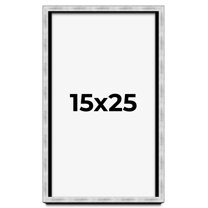 15x25 Frame Brushed Silver Solid Wood Picture Frame | 0.75 Inch Moulding Width | Rabbet Depth 0.75