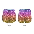 thumbnail image 3 of Fuzoiu Glitter Rainbow Print Women's Athletic Shorts, Double-Layer Running Shorts with Pocket,Women's Workout Shorts for Yoga, Gym, and Workouts-Large, 3 of 7