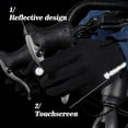 thumbnail image 5 of HITNEXT Bicycle Gloves 2-Fingerless Touch Screen Gloves Unisex Black Size: L, 5 of 8