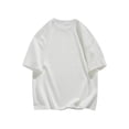 thumbnail image 1 of Tops para hombre, blusas y camisas de manga corta con cuello redondo para hombre, blusas casuales de moda de color sólido con cuello redondo, blusa holgada de manga corta de poliéster para hombre., 1 of 5