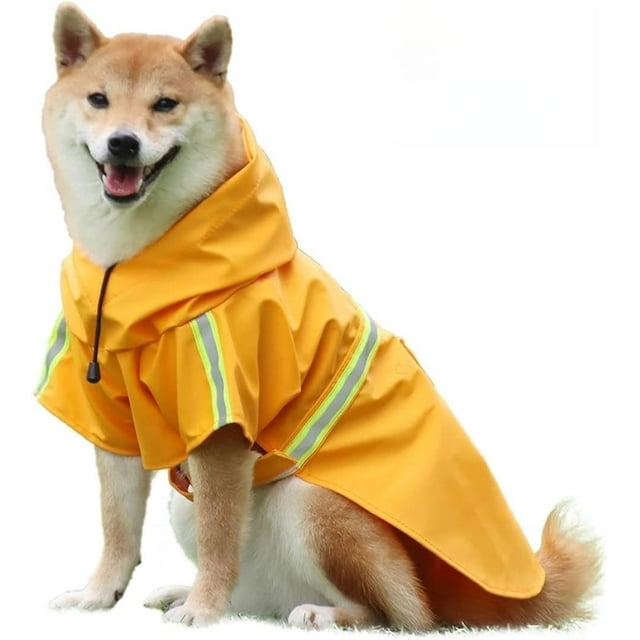 Impermeable para Perros con Rayas Reflectantes, con Capucha y Ajustable