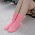 thumbnail image 4 of 5 Pairs Womens Fuzzy Slipper Socks Super Soft Microfiber Fluffy Cozy Winter Warm Fuzzy Crew Socks, 4 of 6