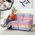thumbnail image 5 of ZIATUBLES Recliner Chair Covers, Printed 3-Seater Stretch Reclining Sofa Cover Set of 8, Soft Fitted Furniture Protector Covers for Pet Kid Easy Care Washable Decor Accessories, Striped Star Pattern, 5 of 9