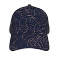 thumbnail image 3 of Lsque Copper-Gold Gloss Outline Navy Dark Blue Printed Trucker Hat - Baseball Cap for Men Women - Breathable Mesh Side, Adjustable Fit - for Casual Wear, 3 of 7