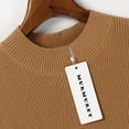 thumbnail image 2 of Pull Sans Manches à Col Montant pour Femmes, Pull Côtelé d'Été Marron 2TG, 2 of 7
