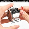 thumbnail image 5 of Tally Counter, 4-digit Clicker Counter, Metal Hand Tally Counter Clicker, Pitch Counter Clicker,One Hand Counter Clicker, Used for Scoring,Gym, Running, Baseball, Lap,sports Activities, 5 of 7