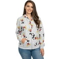 thumbnail image 5 of Women's Disney Mickey Mouse Hoodie All-Over Sweatshirt Zippered Heather Gray, 5 of 8