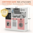 thumbnail image 2 of ZENPETIO Wooden Play Kitchen w/Realistic Lights & Sounds for Ages 3+, Kitchen Playset with 28 Pcs Toy Food & Cookware Accessories, Toy Kitchen with Plenty of Play Features Pink, 2 of 7