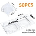 thumbnail image 2 of Contenedores para alimentos Evnlo, paquete de 50, tipo clamshell de plástico transparente, 2 of 6