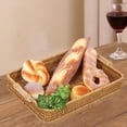 thumbnail image 1 of Cesta de almacenamiento tejida para organizar bandeja de servicio, organizador de alimentos tejido a mano, rectangular, para decoración de mesa de, 1 of 8