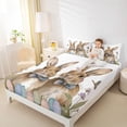 thumbnail image 3 of Erosebridal Rustic Farmhouse Rabbit Queen Sheet Sets,Multicolor Easter Eggs Wild Butterfly Kids Bed Set 4 Pieces, 3 of 6