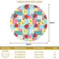 thumbnail image 3 of Pioneer Flower Floral Print Pattern Round Tablecloth 60"x60", Wrinkle Resistant Wipeable Table Cover for Kitchen Dining Room Picnic Patio and Party, 3 of 4