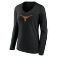 thumbnail image 2 of Women's Black Texas Longhorns Logo Long Sleeve V-Neck T-Shirt, 2 of 3