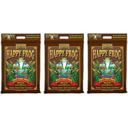 FoxFarm FX14054 Happy Frog Nutrient Rich and pH Adjusted Rapid Growth Garden Potting Soil Mix is Ready to Use, 12 Quart 3 Pack