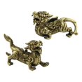 thumbnail image 1 of Feng Shui Kylin escultura estatua decoración, latón chino Chi Lin para sala de TV estante estatua hogar escritorio decoración li, 1 of 8