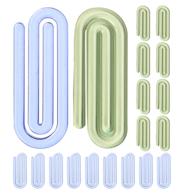 KAKOWELY clips jumbo pour Papier 50 Pcs Petits clips Mignons pour Documents clips en Plastique Mini clips Mémo 2.17"X1.61"X0.08 Pouces