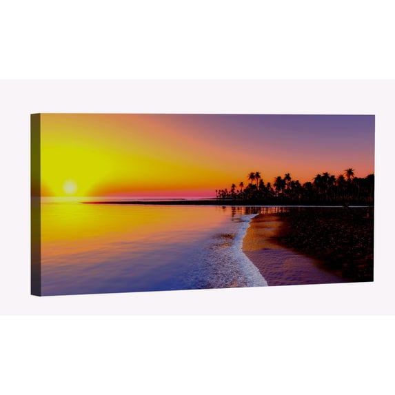 Beach Sunset Canvas Art Beach Sunset Picture Wall Art Beach Landscape Framed Painting Wall Decor For Home Office Bedroom Reeady to Hang