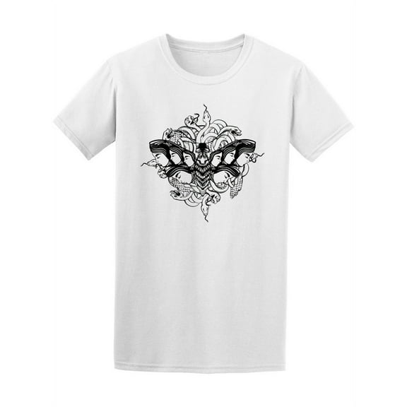 Hand Drawn Moth Women Faces T-Shirt Men -Image by Shutterstock, Male Medium