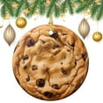thumbnail image 2 of Chocolate Cookie Christmas Ceramic Ornament Funny Food Double-Sided Printed 3" Ceramic Christmas Ornament Holiday Ornament for Home Christmas Tree Decor Gifts Keepsake for Family, 2 of 8