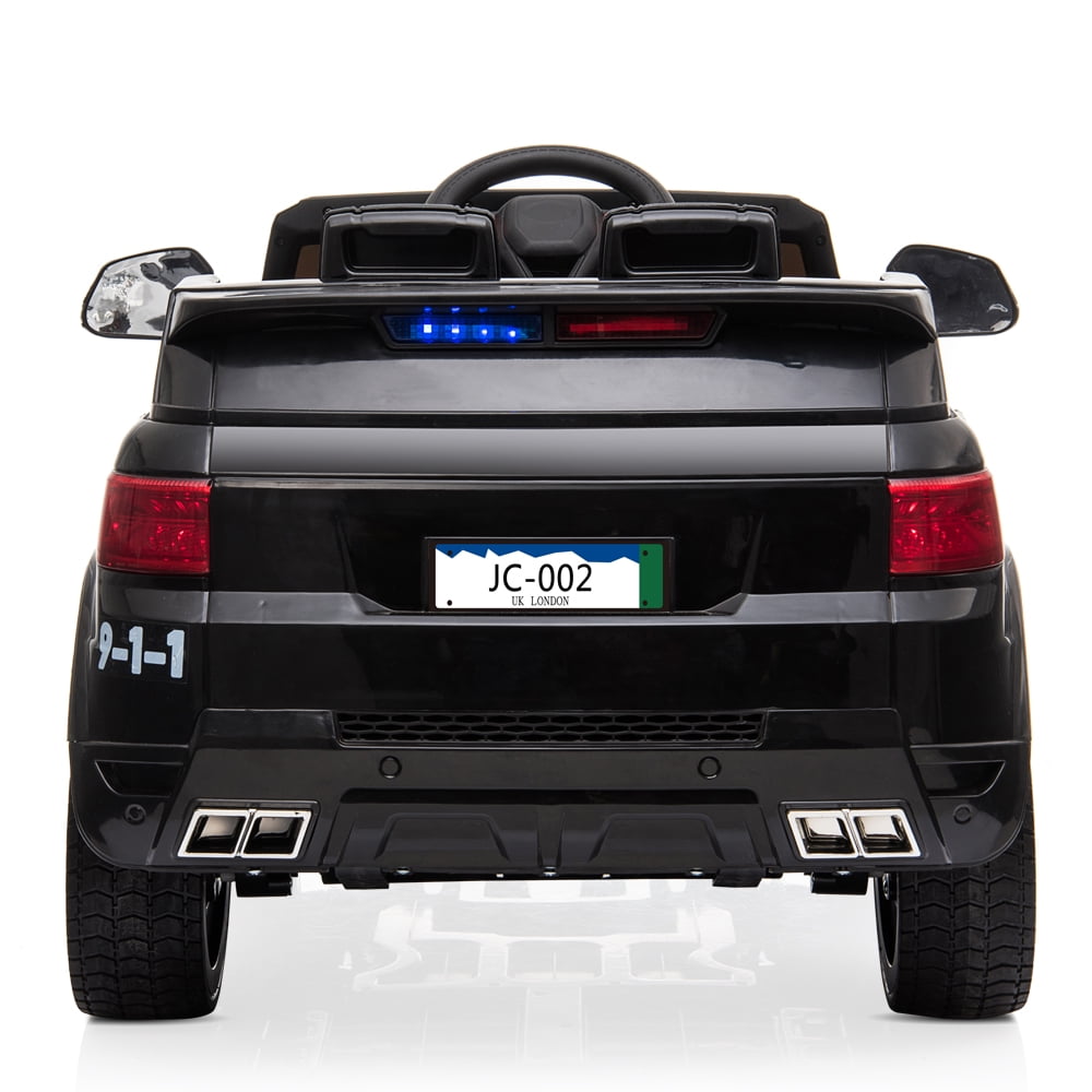 Veryke 12V Kids Ride On Car, Electric Cars for Boys Girls, 2 Seats Kids Cars w/ Remote Control, Radio Music, LED Lights, Gift for Children, Black
