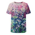 thumbnail image 4 of Aoochasliy Tee Shirts for Women Graphic Adult Trendy Round Neck Short Sleeve Tops T-Shirt Butterfly Prints Loose Blouse, 4 of 5