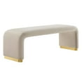 thumbnail image 2 of Modway Koda 60" Performance Velvet Waterfall Long Bench in Brass Almond, 2 of 9