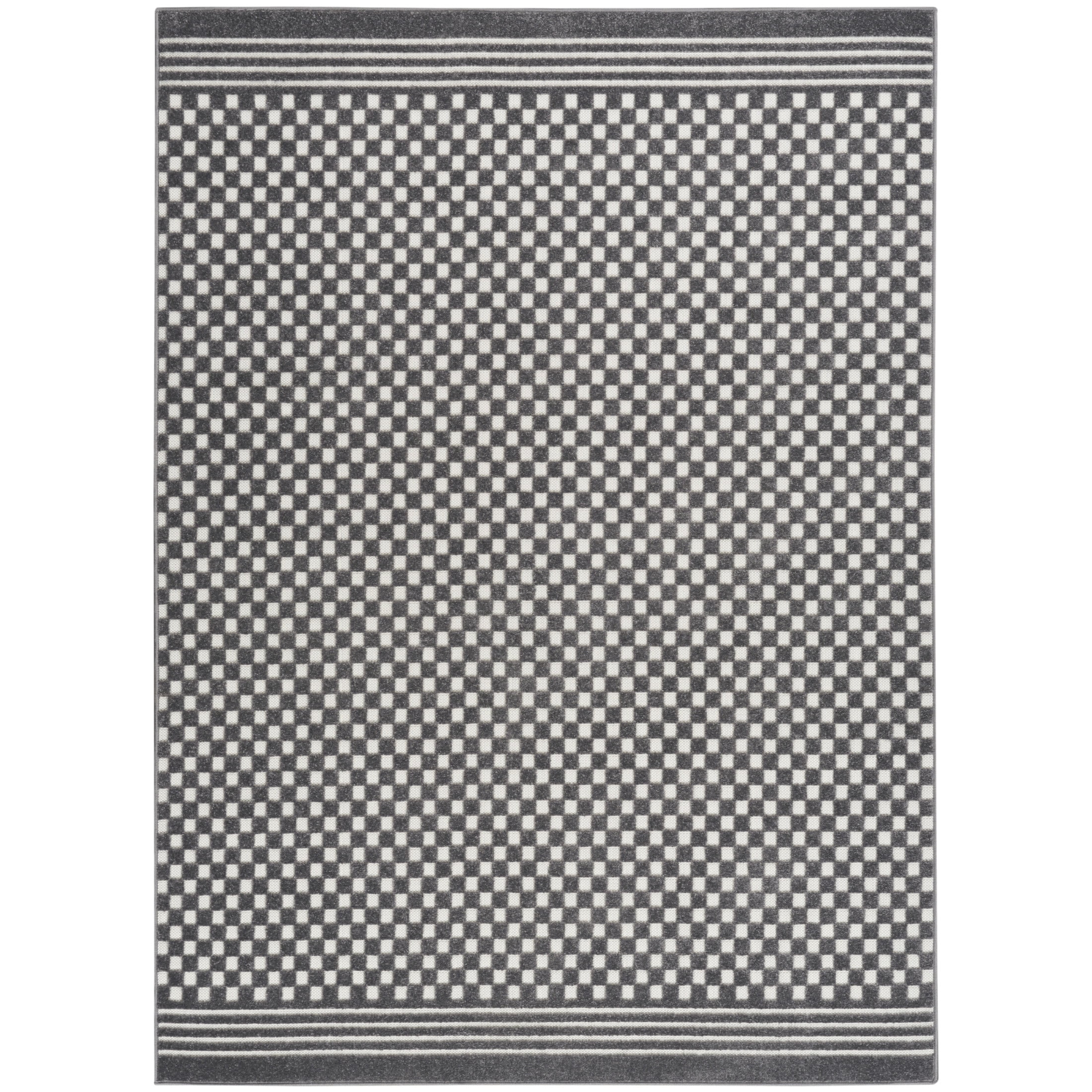 Nourison Care Free 6'7" x 9'2" Grey Modern Indoor Rug
