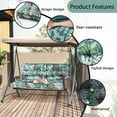 thumbnail image 5 of SDJPOI 2-3 Seater Porch Swing Replacement Cushion, Thicken 4" Waterproof Outdoor Bench Cushions with Backrest for Outdoor Furniture ( green flowers，55in*40in）, 5 of 6