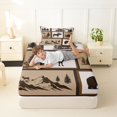 thumbnail image 4 of Manfei Jungle Wildlife Twin Sheets,Mountain Pine Bedding,Brown,3pcs,1 Fitted Sheet and 1 Pillowcase, 4 of 6