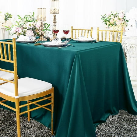 

Wedding Linens Inc. 90 x 156 Scuba Wrinkle Free Rectangular Table Cover Tablecloth - Oasis