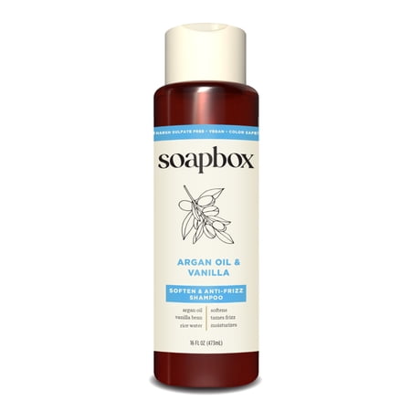 Soapbox Argan Oil & Vanilla Anti-Frizz Shampoo with Rice Water  16 fl oz