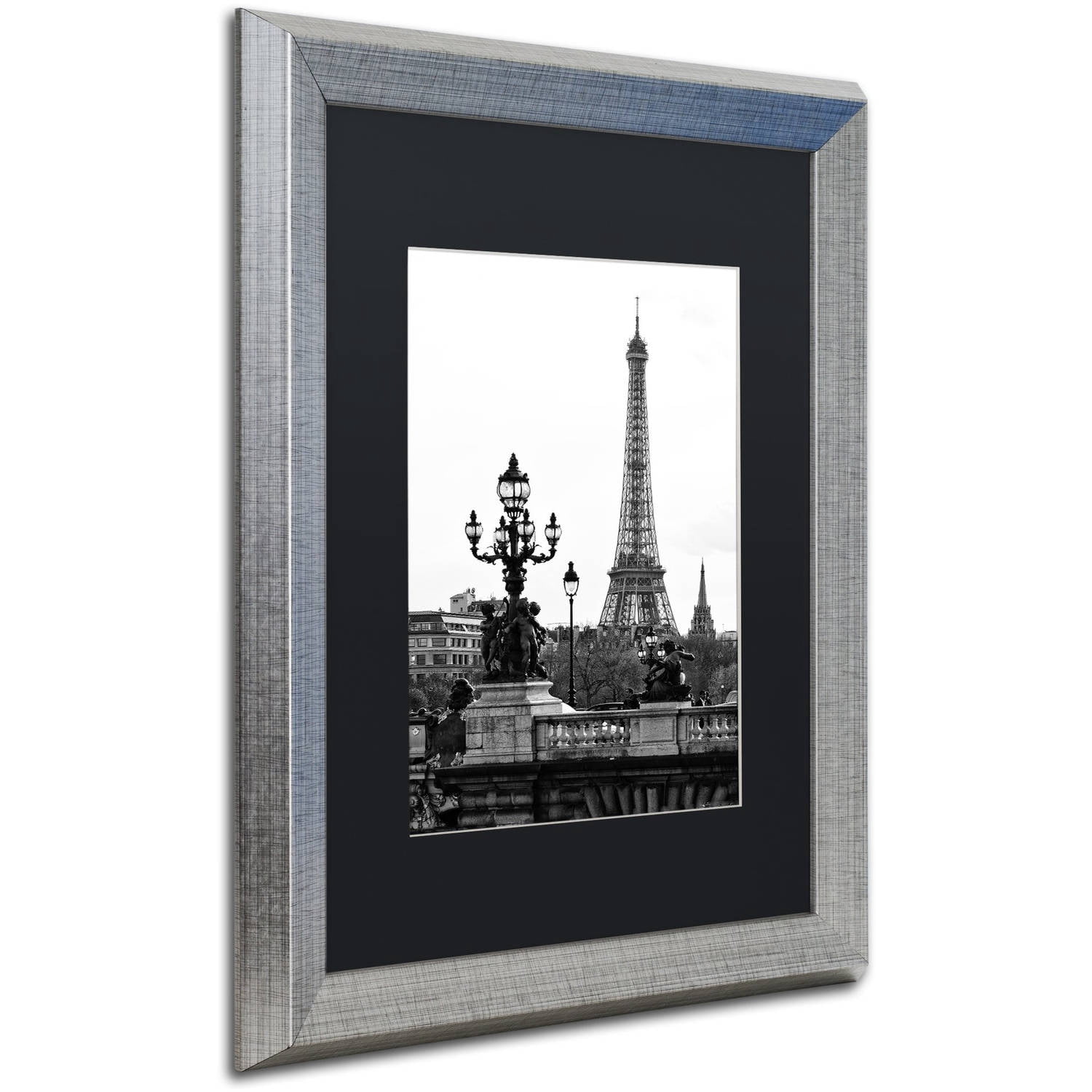 Trademark Fine Art "Paris Romantic" Canvas Art by Philippe Hugonnard, Black Matte, Silver Frame