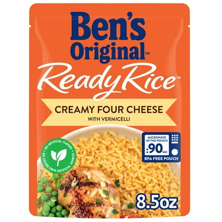 2X - Ben,S Original Ready Rice Creamy Four Cheese Flavored Rice, Easy Dinner Side, 8.5 Oz Pouch
