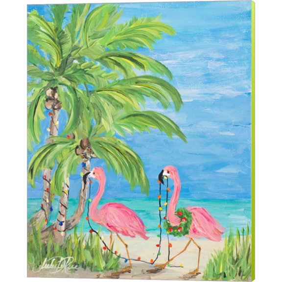Great Art Now Flamingo Christmas II by Julie DeRice Canvas Wall Art 16W x 20H