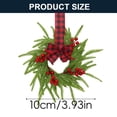 thumbnail image 3 of Small Christmas Wreath Berry Accented Mini Artificial Christmas Wreath Pine Greenery Hanging Wreath for Shelf Farmhouse Home Window Door DIY Xmas Holiday Party Decor 1Pcs, 3 of 7