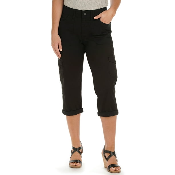 Lee Women's Relaxed Fit Austyn Cargo Capri Pant - Black, Black, 4 -  Walmart.com