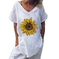 thumbnail image 1 of Pompotops Mode T-shirt Blouse à Manches Courtes Ample à Col Rond Imprimé pour Femme, 1 of 6