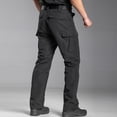 thumbnail image 4 of Domuza Mens Pants Ripstop Cargo Work Pants with Multi Pockets Water Resistant Breathable Hiking Construction Pants Black M, 4 of 5