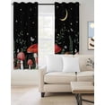 thumbnail image 3 of Blackout Curtains for Bedroom, Mushrooms Black Room Darkening Window Drapes for Living Room, Botanical Leaf Butterflies Country Moon Thermal Insulated Grommet Curtains, 52x63 inch, 2 Panels, 3 of 9