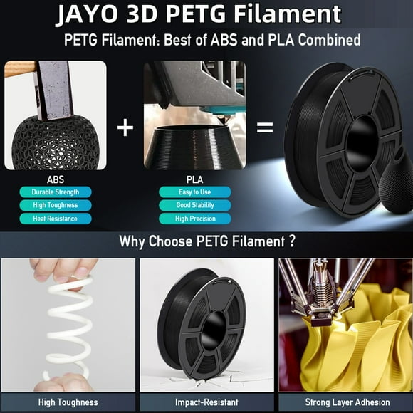 Filamento PLA/PLA Meta/PETG/PLA PLUS/PLA mate para impresora 3D JAYO de 1,75 mm, 10 rollos, materiales de impresión 3D para impresora 3D y bolígrafo 3D