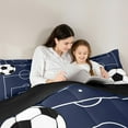 thumbnail image 6 of Feelyou Cartoon Rugby Sport Bedding Comforter Set, Football Soccer Lover Twin Comforter Sets, Teens Kids Boys Girls Reversible Bedding Set, Microfiber Bedroom Decor, 2-Piece, 6 of 9