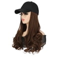 thumbnail image 2 of LINMOUA Baseball Cap With Hair Extensions Long Curly Hairstyle Adjustable Removable Wig Hat 17.7inch For Woman Girl, 2 of 5