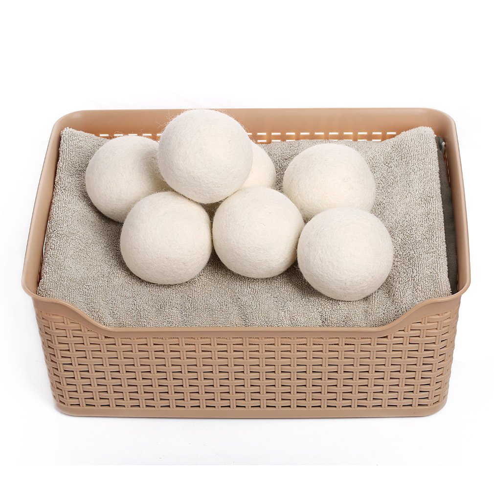 6 Pack Wool Dryer Balls,Reusable Natural Fabric Softener