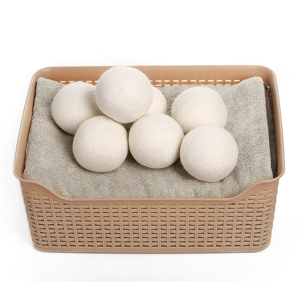 6 Pack Wool Dryer Balls,Reusable Natural Fabric Softener